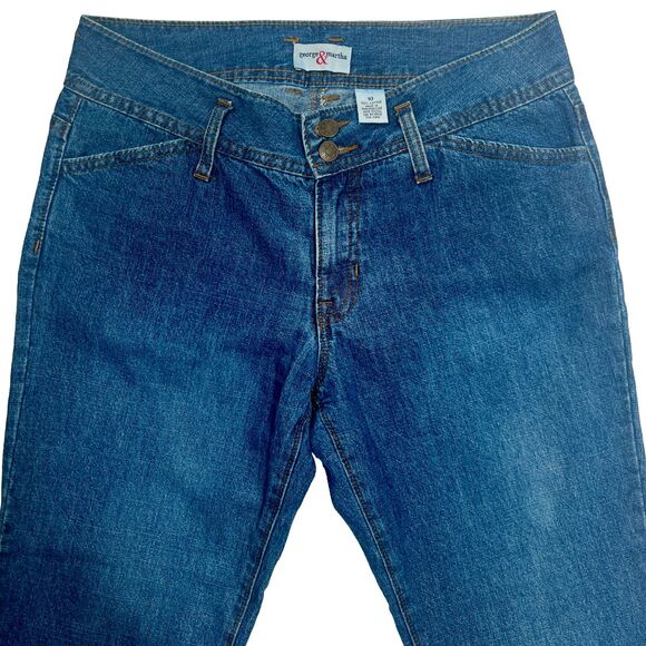 George & Martha Cropped Denim Jeans Women's Size 10 Mid Rise 2-Button - Picture 3 of 7